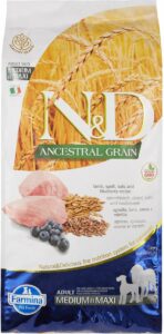 Farmina N&D Ancestral Grain Lamb & Blueberry Medium & Maxi Adult сухой корм для собак
