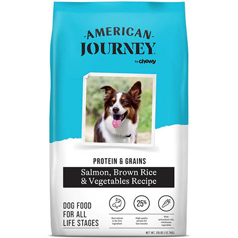 AMERICAN JOURNEY Active Life Formula Рецепт с лососем, коричневым рисом и овощами Сухой корм для собак, 28-фунтовый пакет