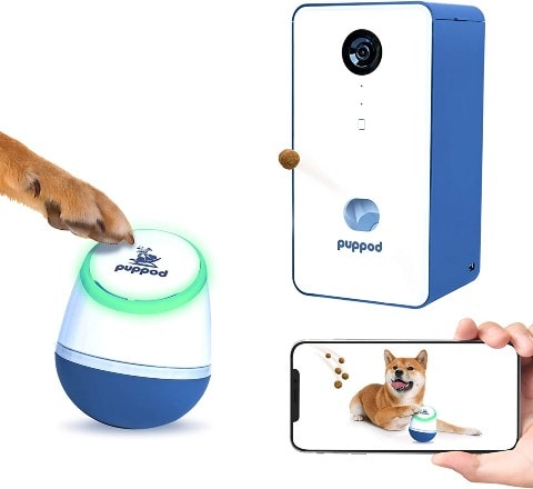 PupPod Rocker Training Treat Dossing Camera Dispenser & Puzzle Toy Dog