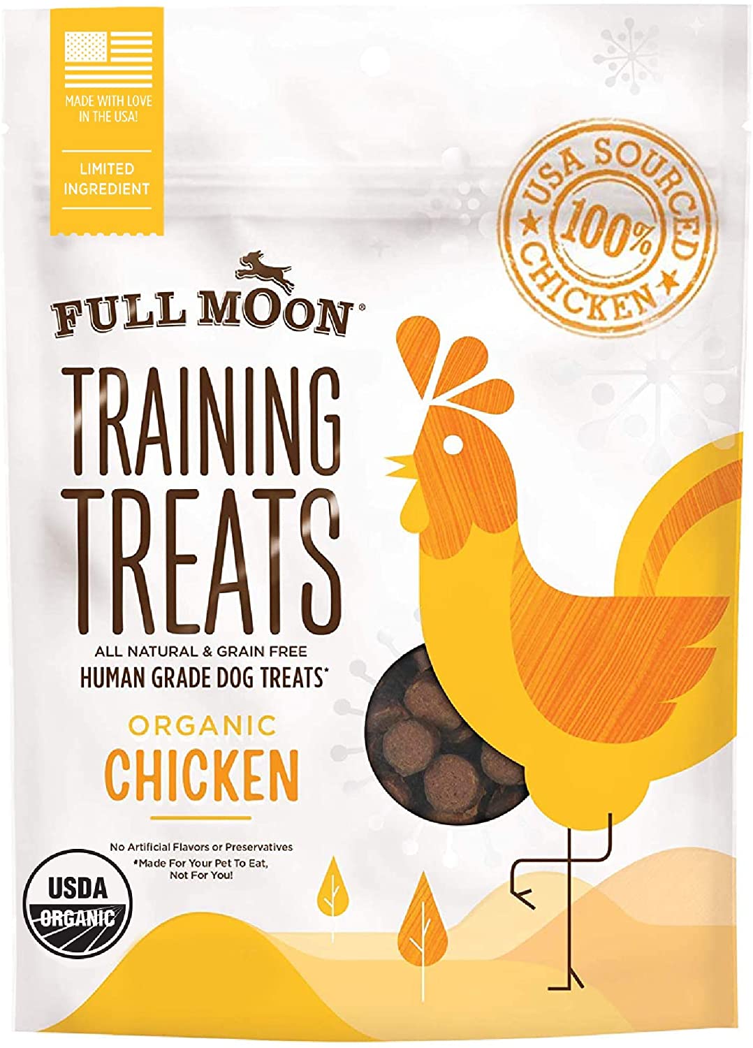 Full Moon Organic Chicken Training беззерновые лакомства для собак