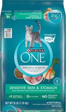 Purina ONE Сухой корм для кошек с чувствительной кожей и желудком