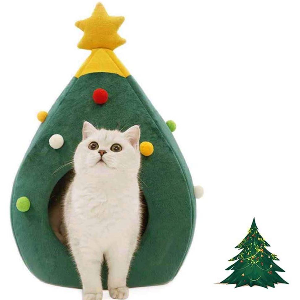 Кровати для кошачьих домиков Ushang Pet Christmas Tree (1)