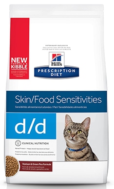 Hill's Prescription Diet dd Skin Food Sensitivities Формула с олениной и зеленым горошком Сухой корм для кошек