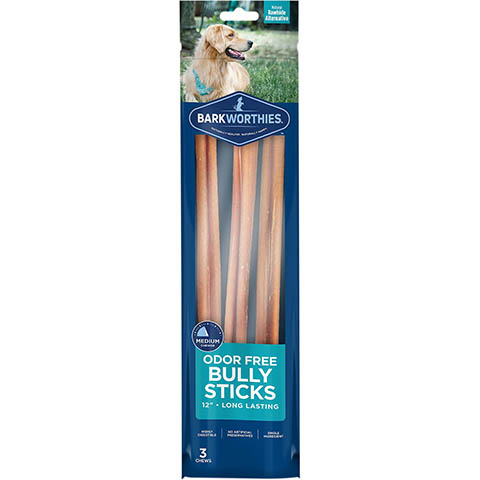 Barkworthies 12 лакомств для собак Bully Stick без запаха