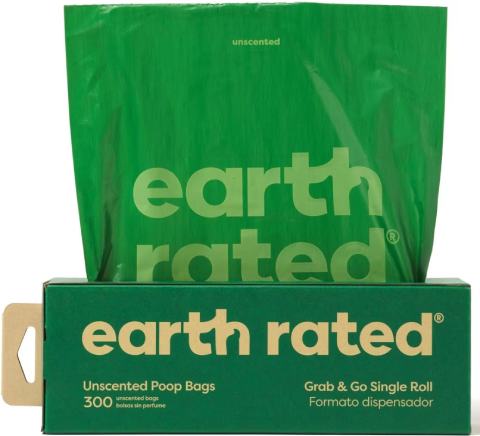 Пакеты для собачьих экскрементов с рейтингом Earth Rated, толстый рулон Grab & Go