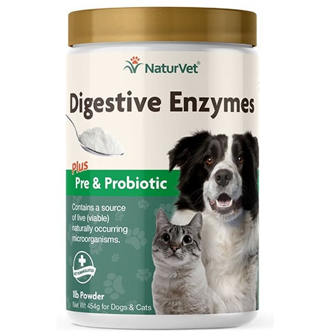 NaturVet Digestive Enzymes Plus Probiotic Powder Пищеварительная добавка