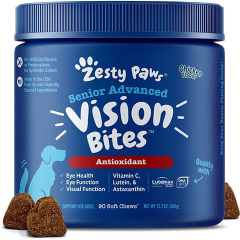 Zesty Paws Advanced Vision Bites Chicken Flavored Soft Chews добавка для зрения