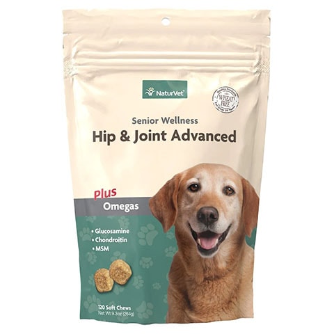 NaturVet Senior Wellness Hip & Joint Advanced Glucosamine, Chondroitin & MSM Plus Omegas