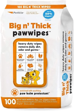 Petkin Big N' Thick Paw Wipes Салфетки для собак и кошек