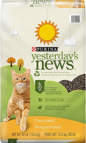 PURINA Вчерашние новости Некомкующийся бумажный наполнитель для кошачьего туалета